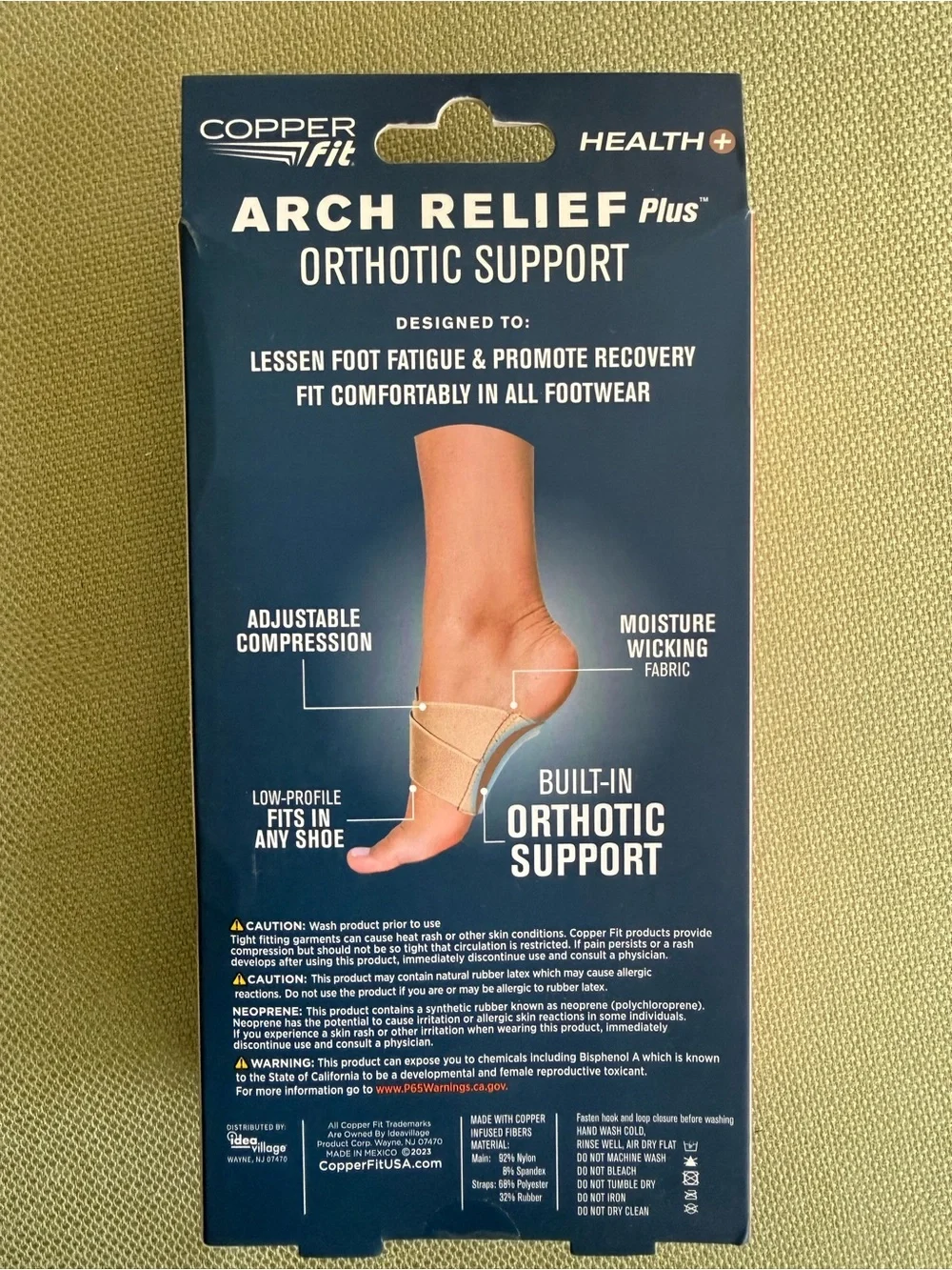 🌞 4/$20 Copper Fit Arch Relief Plus Built-In Orthotic Support Beige Unisex